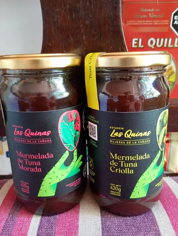 mermelada de tuna, marca las quinas. en 2 variedades únicas y sabrosas