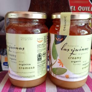 Miel organica Las Quinas, cremosa y sólida.